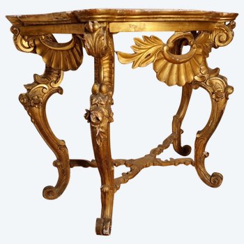 Gilded Wood Console, XIXth century