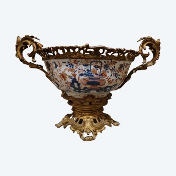 Napoléon III, Grande Coupe En Porcelaine, Monture En Bronze