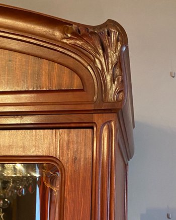 Mahogany art nouveau bookcase and display case