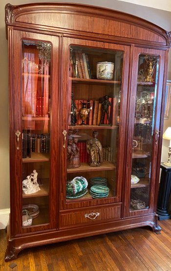 Mahogany art nouveau bookcase and display case