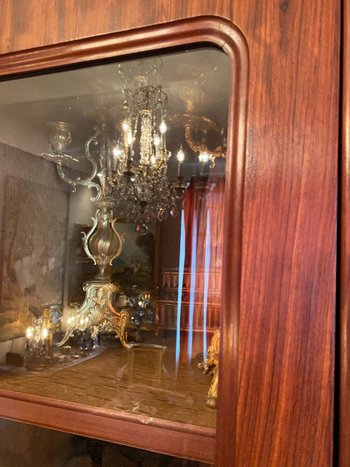 Mahogany art nouveau bookcase and display case