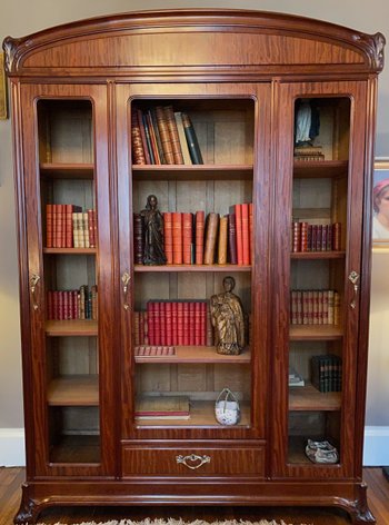 Mahogany art nouveau bookcase and display case