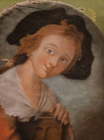 XVIII th Century, Pastel of the Countess De Chateauvieux 1788