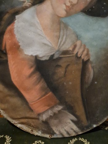 XVIII th Century, Pastel of the Countess De Chateauvieux 1788