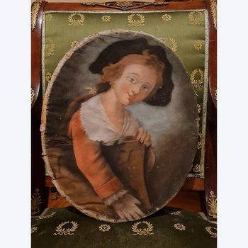 XVIII th Century, Pastel of the Countess De Chateauvieux 1788