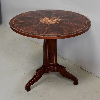 Guéridon en Placage de Ronce d’Acajou et Marqueteries, époque Charles X – Début XIXe