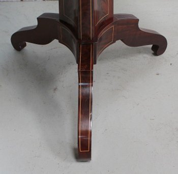 Guéridon en Placage de Ronce d’Acajou et Marqueteries, époque Charles X – Début XIXe