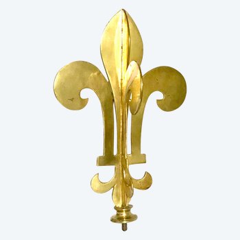 Gilded bronze fleur-de-lis ornament for staircase banister head XIXth century