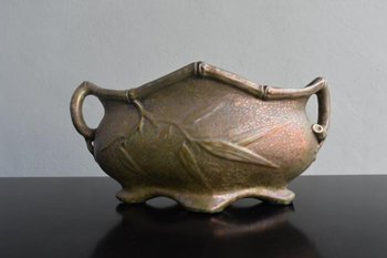 Ciotola Art Nouveau in terracotta iridescente in bambù di Aire-Belle a Vallauris