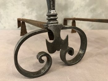 Antique Iron Andirons Late 17th Century