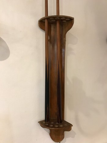 Porta stecca o canna da biliardo in legno di ciliegio del XIX secolo