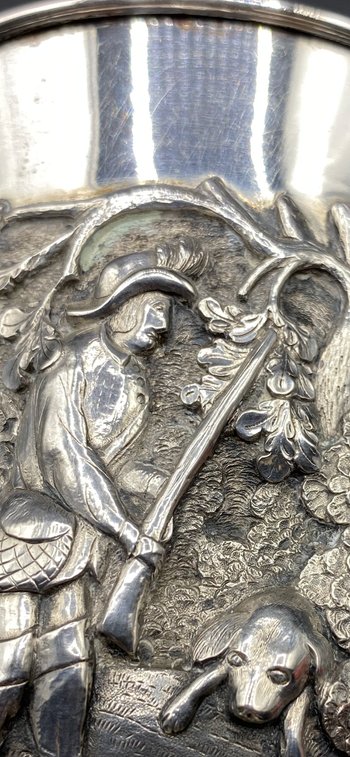 COPPA DA CACCIA IN ARGENTO XIX SECOLO