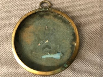 Miniature Petit églomisé Dans Un Cadre En Laiton D’époque 18 ème
