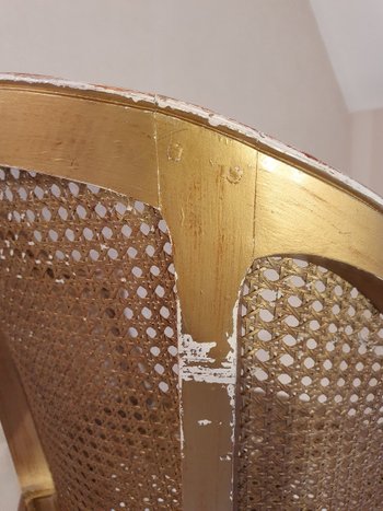 Fauteuil De Bureau En Bois Doré Napoléon III
