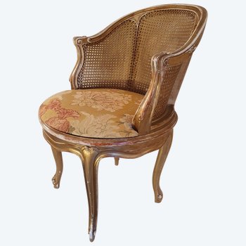 Fauteuil De Bureau En Bois Doré Napoléon III