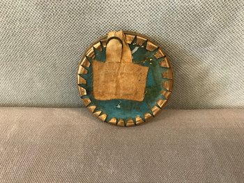 Miniature Petit Cadre Rond Eglomisé Décor De Venise D’époque 18 ème