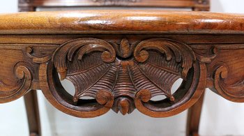 Pair of solid Walnut Caned Armchairs, Regency style - 1910 / 1920