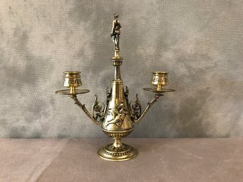 Double candlestick In Bronze Directoire Style 19th century