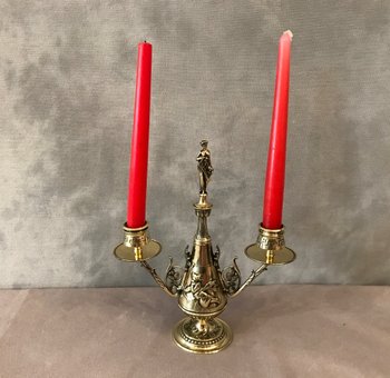 Double candlestick In Bronze Directoire Style 19th century
