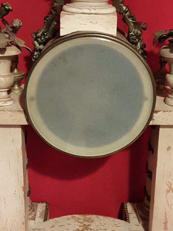 Louis XVI Clock, Patinated Wood And Bronze