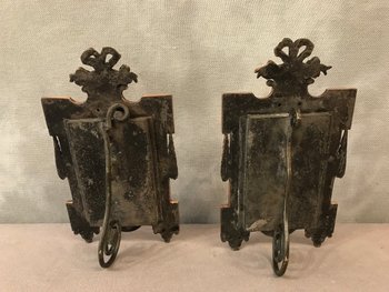 Paire De Cadres En Régule Recouvert De Cuivre Rouge D’époque 19ème