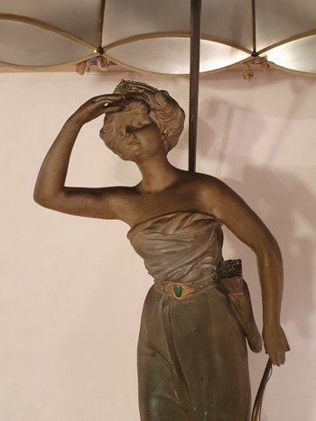 Emile Gregoire, Large Terracotta Lamp