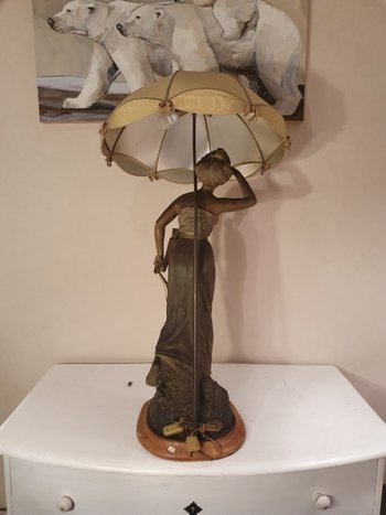 Emile Gregoire, Large Terracotta Lamp