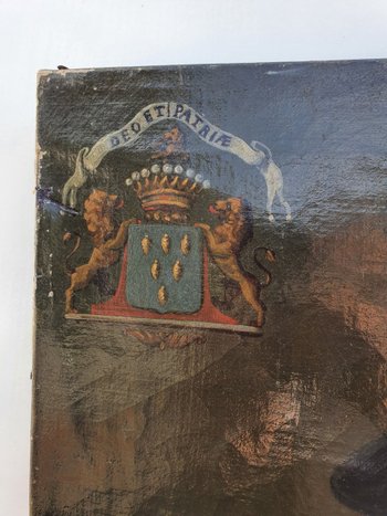 XIX th century, Man portrait, Armoire, Coat of arms
