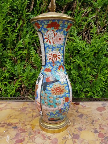Lampada in porcellana giapponese fine XIX secolo