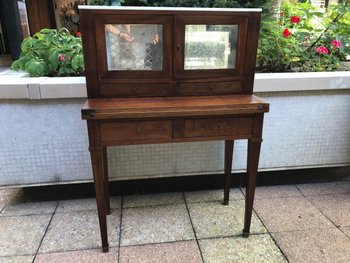 Petit Bonheur Du Jour Mahagoni Directoire Oben Marmorplatte