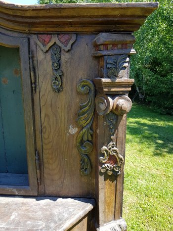 Vitrine En Sapin Polychrome XVIIIe siècle