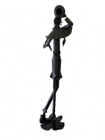 Iron Sculptures Of The Artist Jean Alexandre Delattre The Man With Flowers And The Man With Saxo.