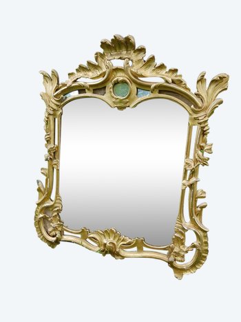 Miroir à parcloses bois doré époque XVIII ème siècle