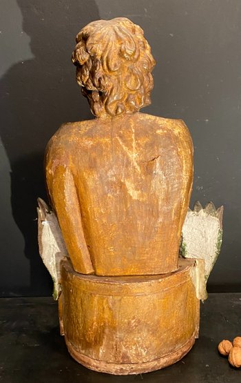 Busto reliquiario in legno dorato e policromo
