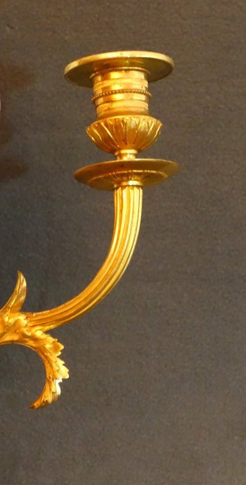 Piccolo lampadario da mobile in porcellana Directoire