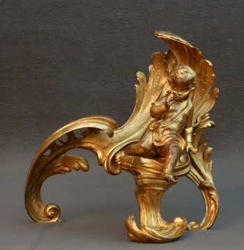 Pair Of 18th Century Rocaille Chenets