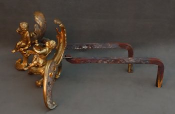 Pair Of 18th Century Rocaille Chenets