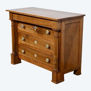 Chest of drawers in solid walnut, Empire period - Early 19th century