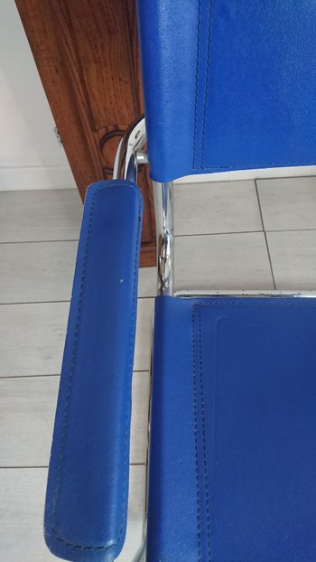 Fauteuils design cuir Bleue roi Marcel Breuer attribué Mattéo  Grassi