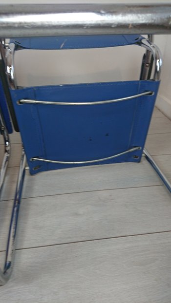 Fauteuils design cuir Bleue roi Marcel Breuer attribué Mattéo  Grassi