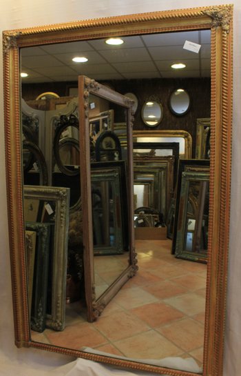 Large Floor Standing Mirror, Gold Leaf, Mercury Ice 115 X 175 Cm