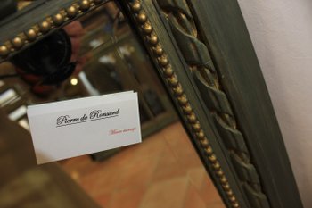 Louis XVI Style Trumeau with Patina, Bevelled Mirror 74 X 135 Cm