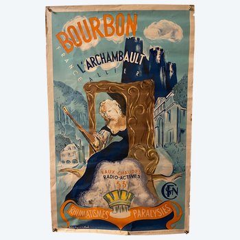SNCF - Affiche Originale Voyage Bourbon l'Archambault