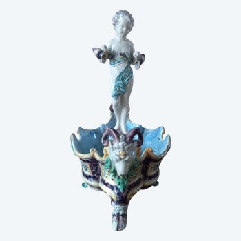 Centerpiece in barbotine 19th century