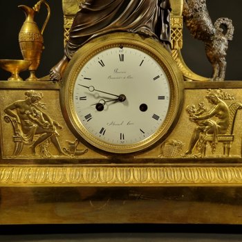 Andre-Antoine RAVRIO : Superb signed Empire period clock.