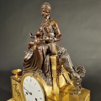 Andre-Antoine RAVRIO : Superb signed Empire period clock.