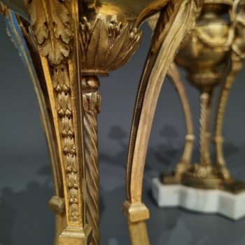 Louis XVI period, Rare pair of candelabra in athenian style. Gouthière, Thomire.