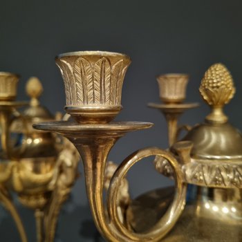 Louis XVI period, Rare pair of candelabra in athenian style. Gouthière, Thomire.