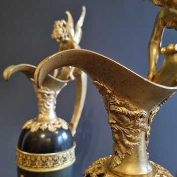 Claude Galle, Large Pair of Ewers, Early XIXth Century.