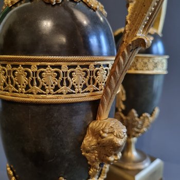 Claude Galle, Large Pair of Ewers, Early XIXth Century.
